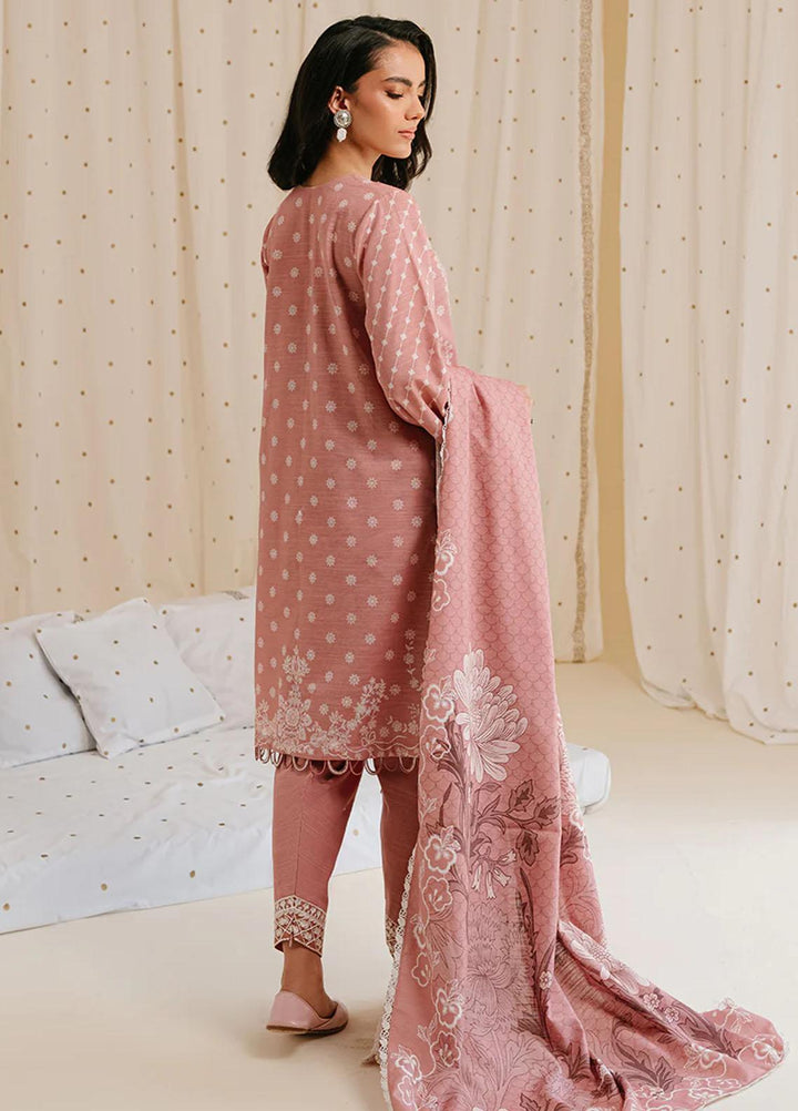 Cross Stitch Embroidered Khaddar Suits Unstitched 3 Piece CS23KL Ash Rose - Winter Collection