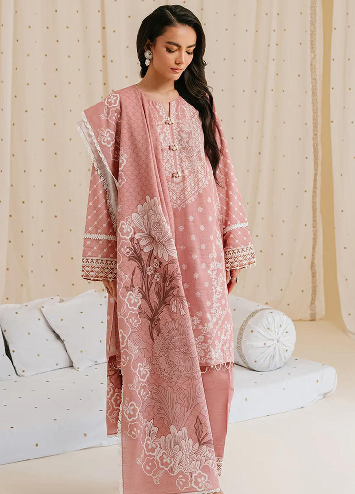 Cross Stitch Embroidered Khaddar Suits Unstitched 3 Piece CS23KL Ash Rose - Winter Collection