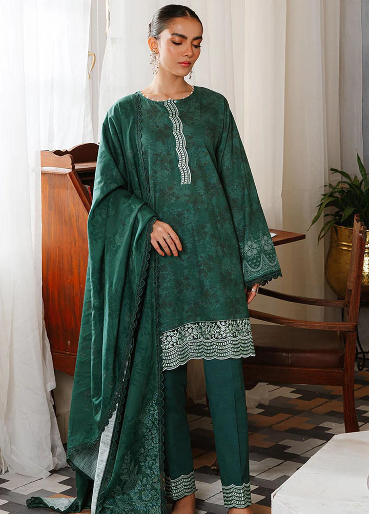 Cross Stitch Embroidered Khaddar Suits Unstitched 3 Piece CS23KL Pine Forest - Winter Collection