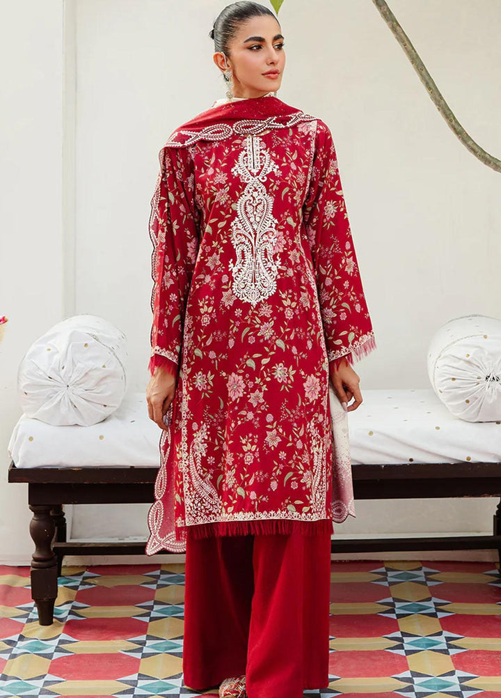 Cross Stitch Embroidered Linen Suits Unstitched 3 Piece CS23KL Misty Bloom - Winter Collection