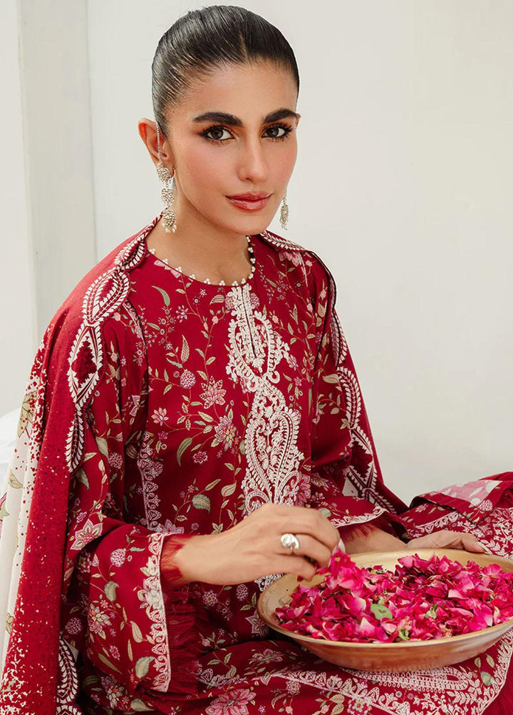 Cross Stitch Embroidered Linen Suits Unstitched 3 Piece CS23KL Misty Bloom - Winter Collection