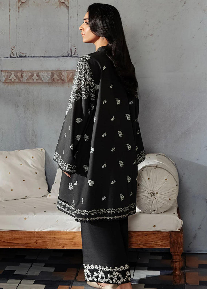 Cross Stitch Embroidered Khaddar Suits Unstitched 2 Piece CS23KL Black Breeze - Winter Collection