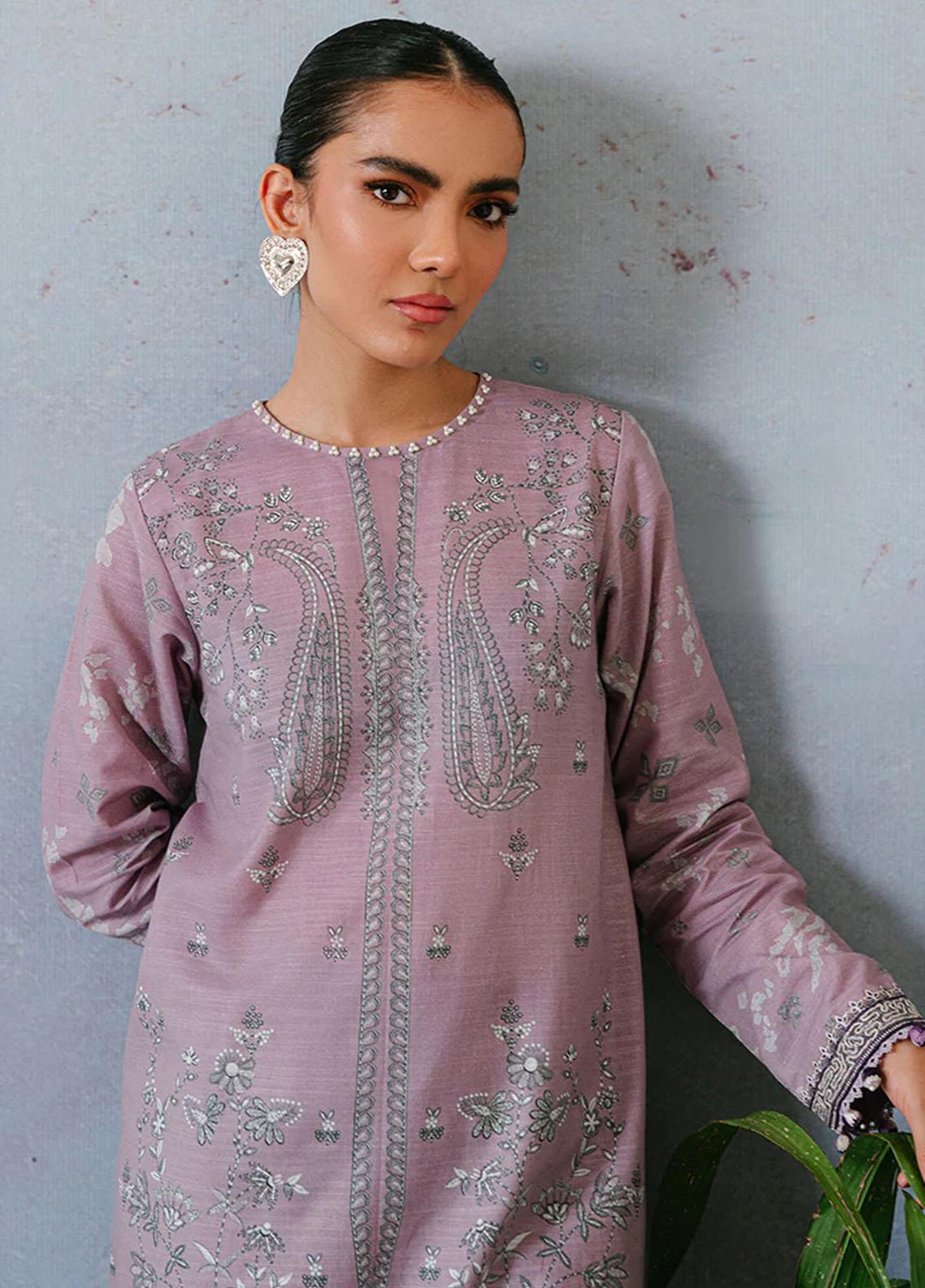 Cross Stitch Embroidered Khaddar Suits Unstitched 2 Piece CS23KL Floret Muse - Winter Collection