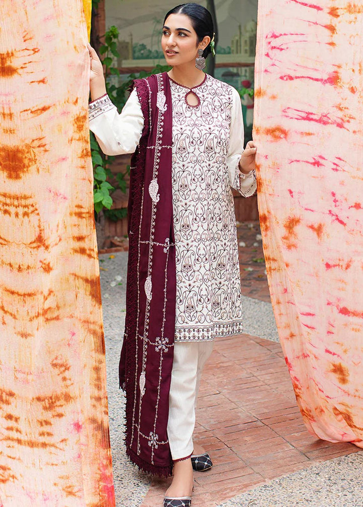 Cross Stitch Embroidered Khaddar Suits Unstitched 3 Piece CS22W 02 Checkered Speck - Winter Collection