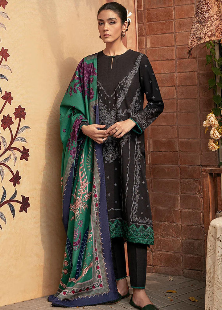 Cross Stitch Embroidered Khaddar Suits Unstitched 3 Piece CS22W 08 Dusky Sable - Winter Collection