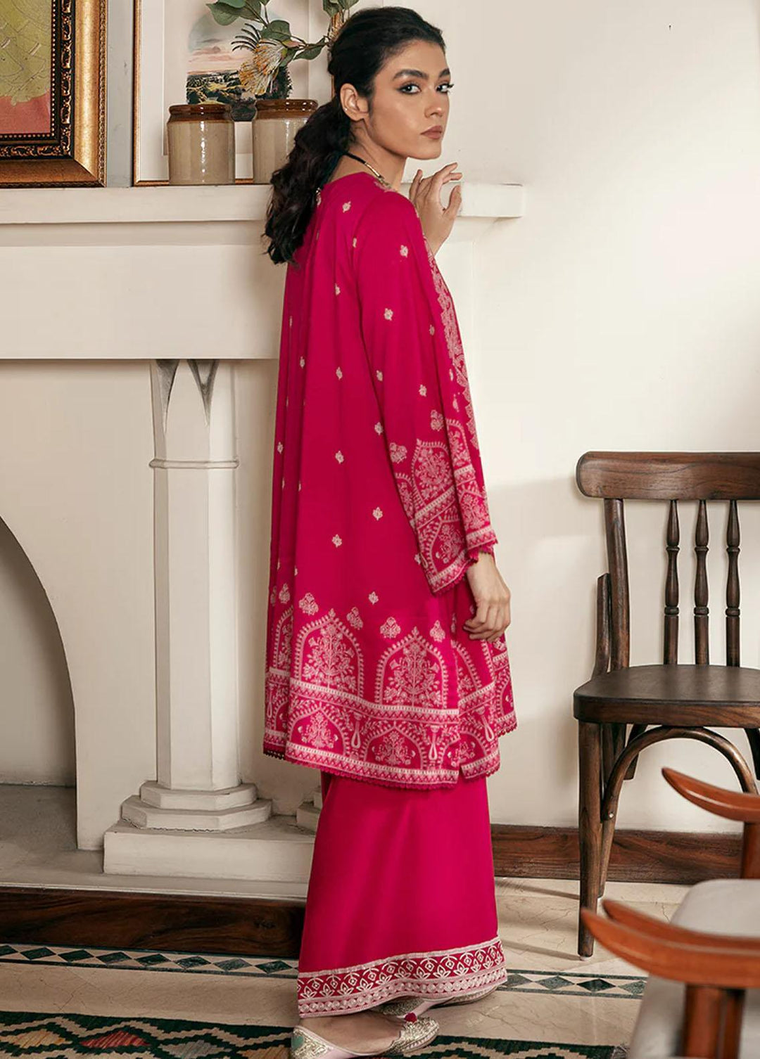 Cross Stitch Embroidered Linen Suits Unstitched 2 Piece CS22W 09 Bay Breeze - Winter Collection