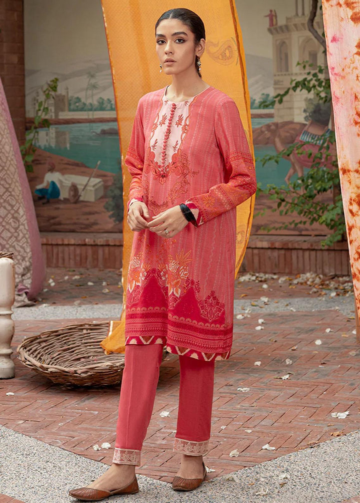 Cross Stitch Embroidered Linen Suits Unstitched 2 Piece CS22W 10 Clader Carmine - Winter Collection