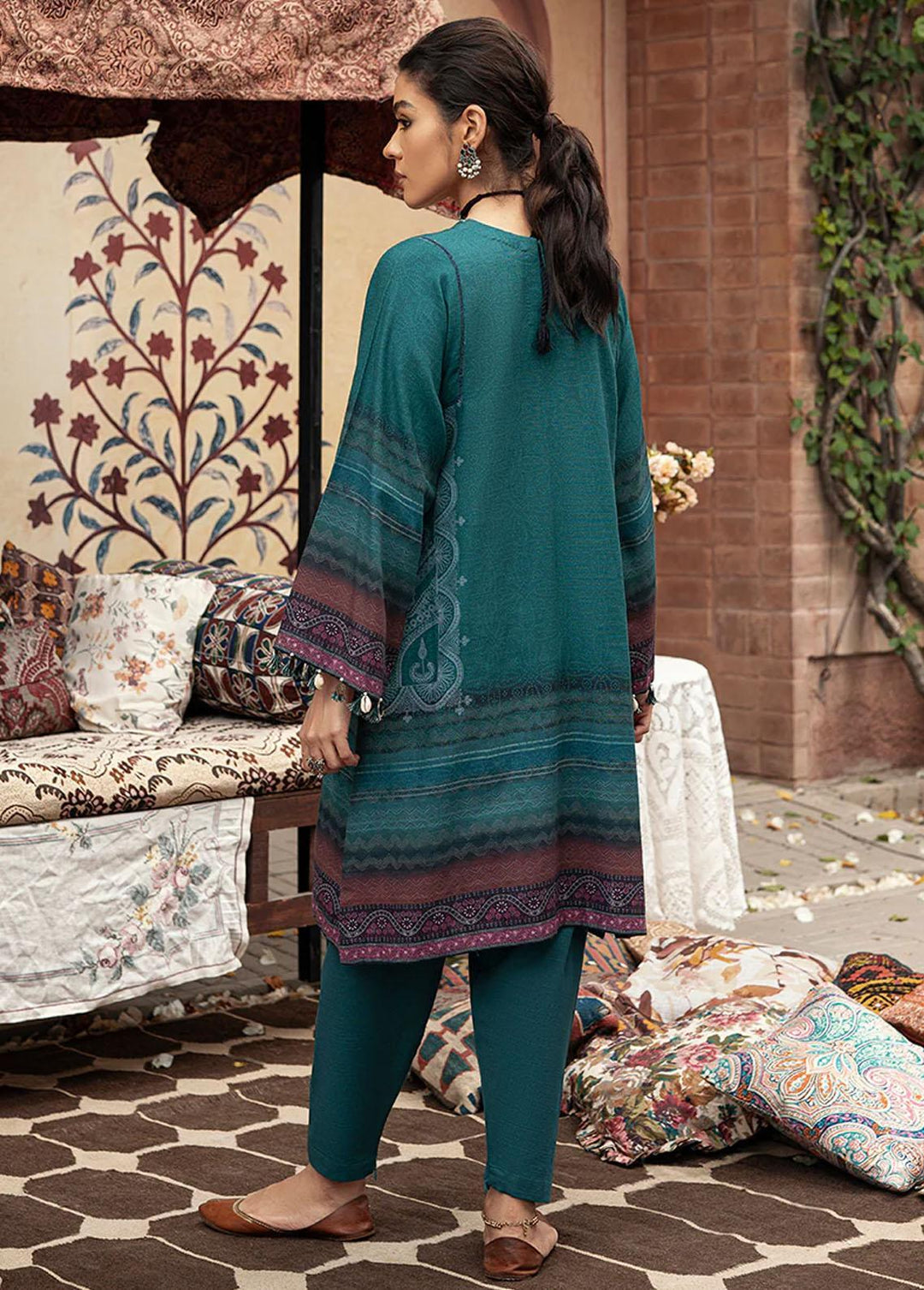 Cross Stitch Embroidered Khaddar Suits Unstitched 2 Piece CS22W 10 Speckle Forest - Winter Collection