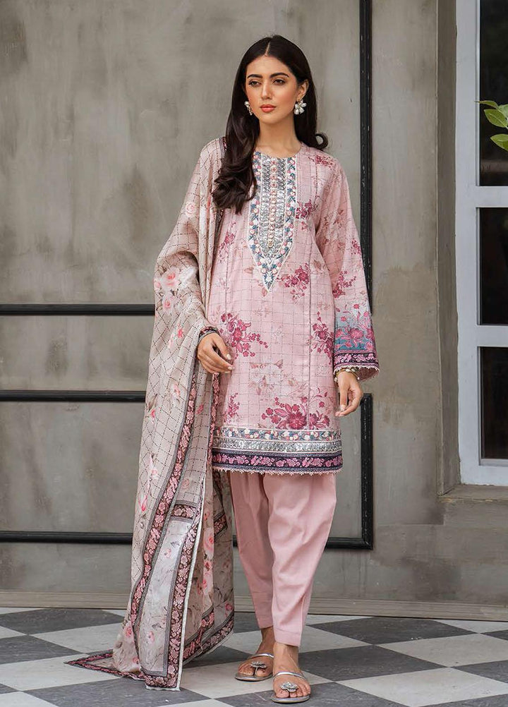 Cross Stitch Embroidered Lawn Suits Unstitched 3 Piece CS21SE D-11 SERE BLUSH - Summer Collection