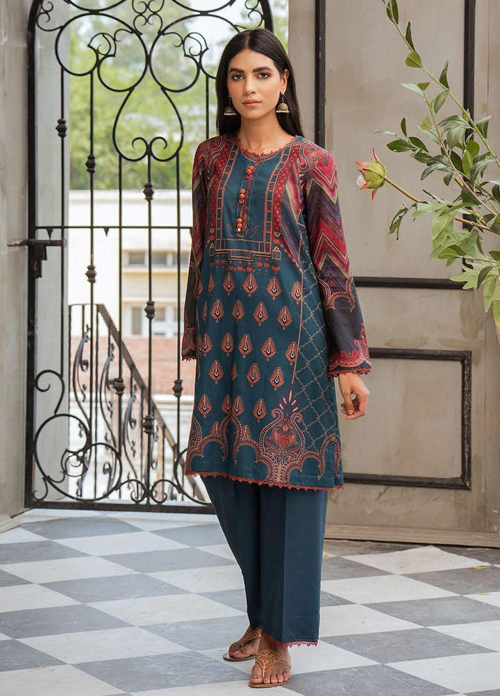 Cross Stitch Printed Lawn Suits Unstitched 2 Piece CS21SE D-14 RELIC MESH - Summer Collection