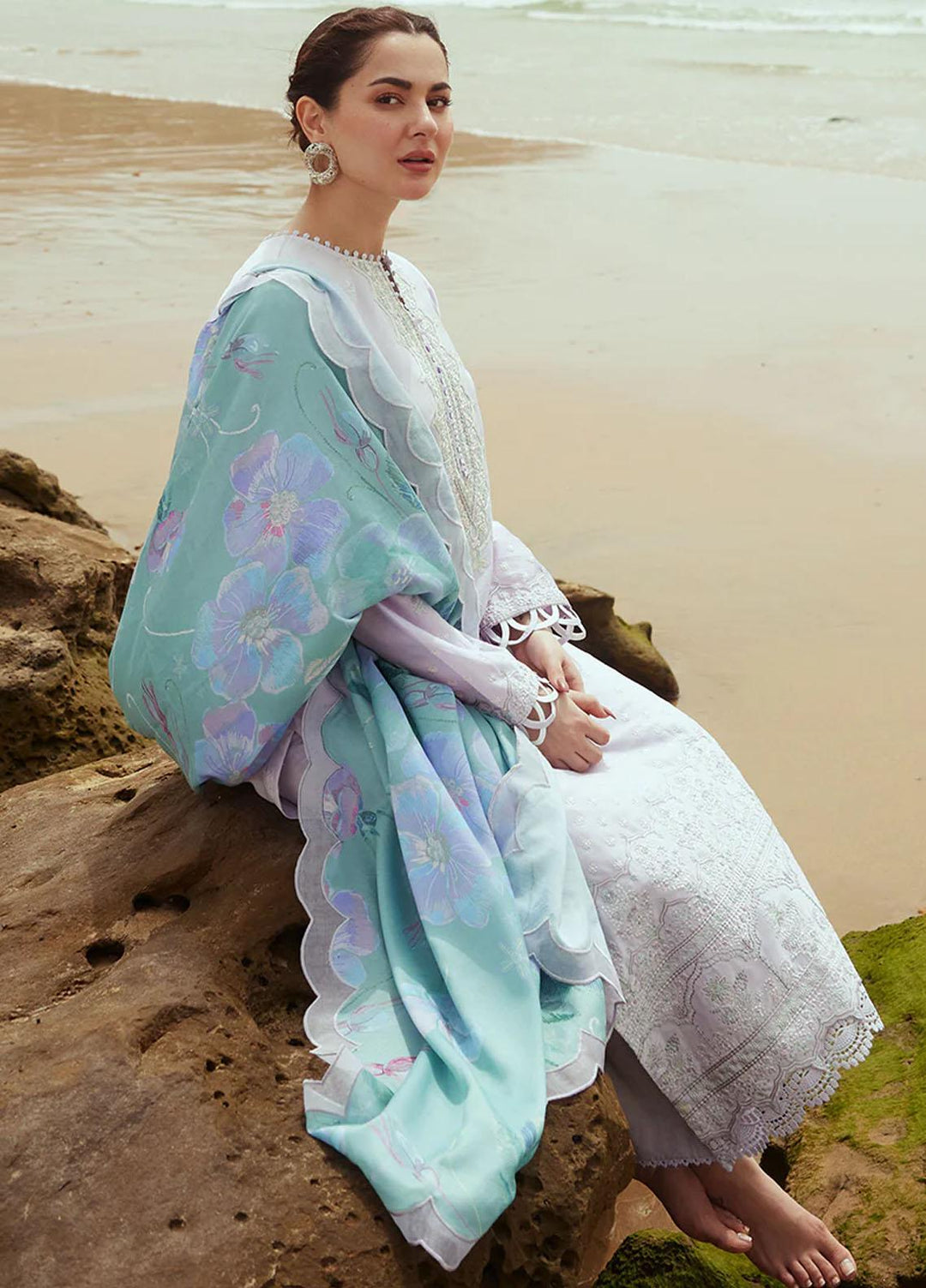 Cross Stitch Embroidered Cotton satin Suits Unstitched 3 Piece CS23CS D-03 Lavender Dust - Premium Collection