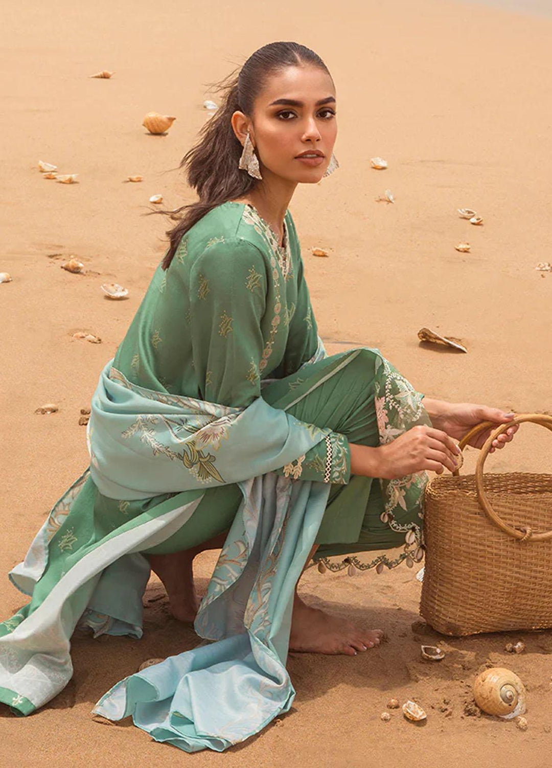 Cross Stitch Embroidered Cotton satin Suits Unstitched 3 Piece CS23CS D-11 Dream Ornate - Premium Collection