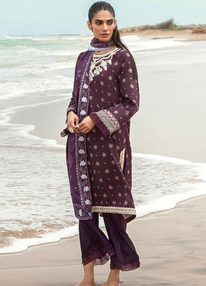 Cross Stitch Embroidered Cotton satin Suits Unstitched 3 Piece CS23CS D-12 Enigmatic Charm - Premium Collection