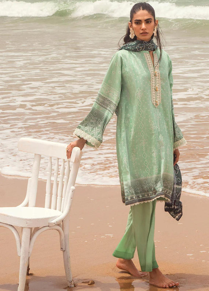 Cross Stitch Embroidered Cotton satin Suits Unstitched 3 Piece CS23CS D-14 Jade Adorn - Premium Collection