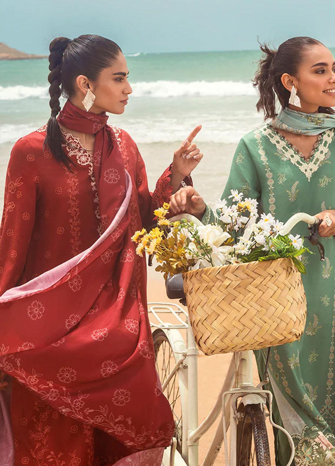 Cross Stitch Embroidered Cotton satin Suits Unstitched 3 Piece CS23CS D-16 Roisin Garnet - Premium Collection