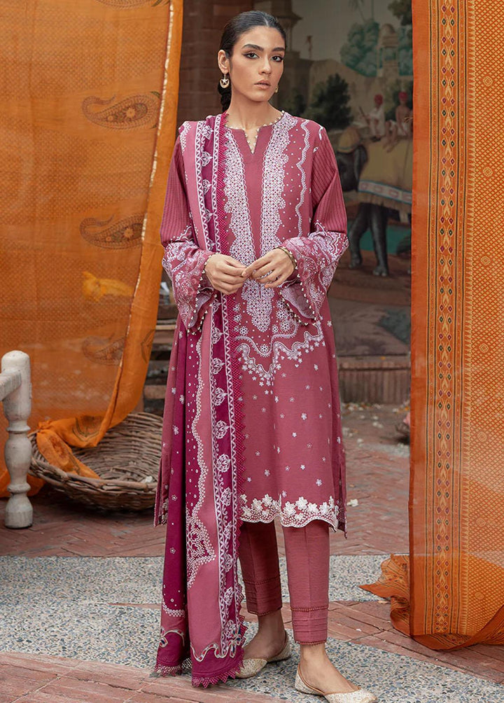 Cross Stitch Embroidered Khaddar Suits Unstitched 3 Piece CS22W 07 Coral Rise - Winter Collection