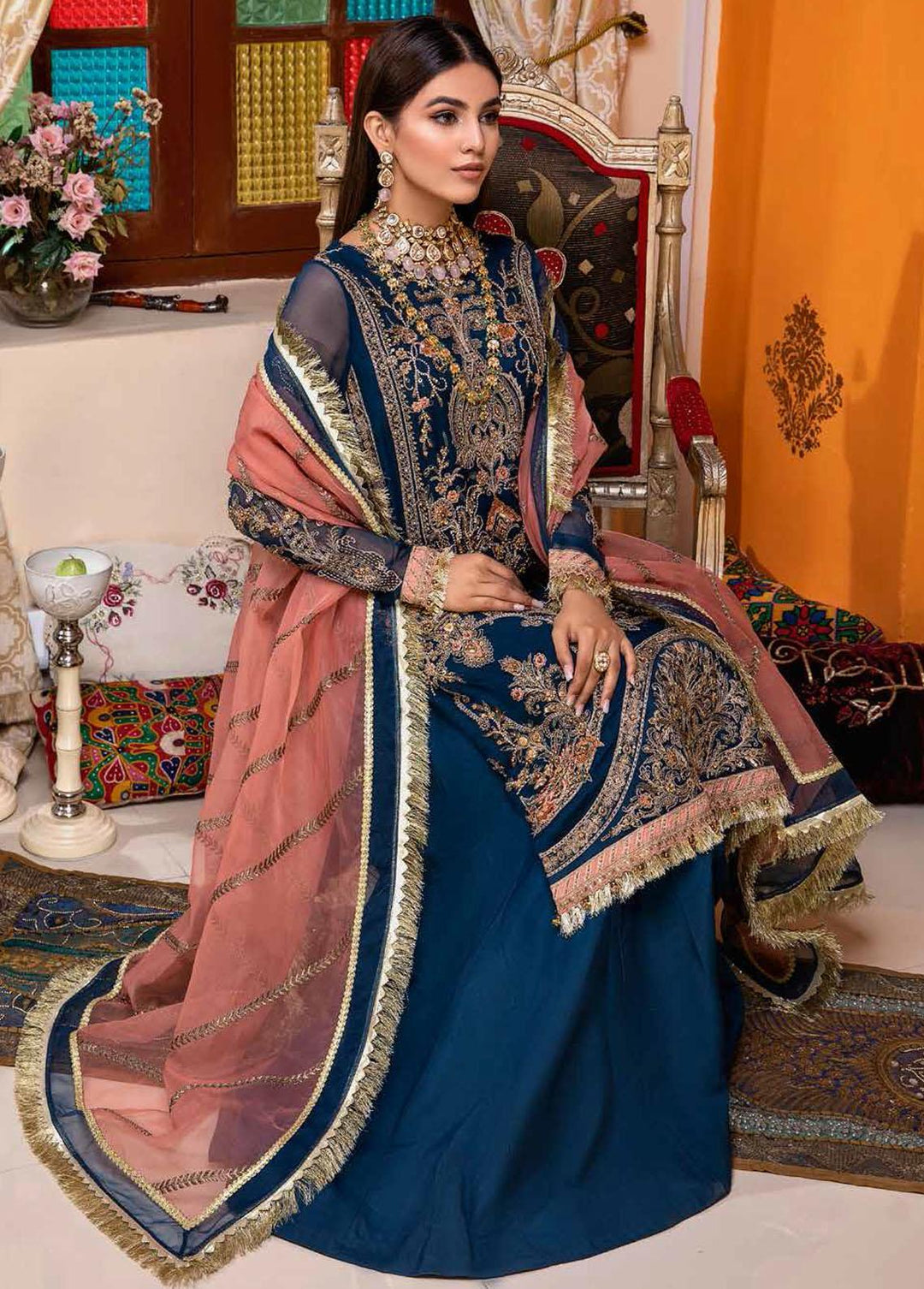 Dastan-e-Jashan By Charizma Embroidered Chiffon Suits Unstitched 3 Piece CRZ22DJ DJ-07 - Formal Collection