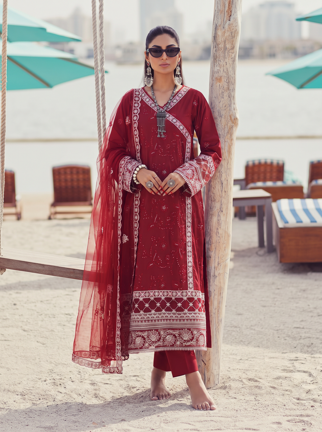 La Elise Women RTW Embroidered Lawn 3 Piece Suit 0001402 Nurgul - Casual Collection