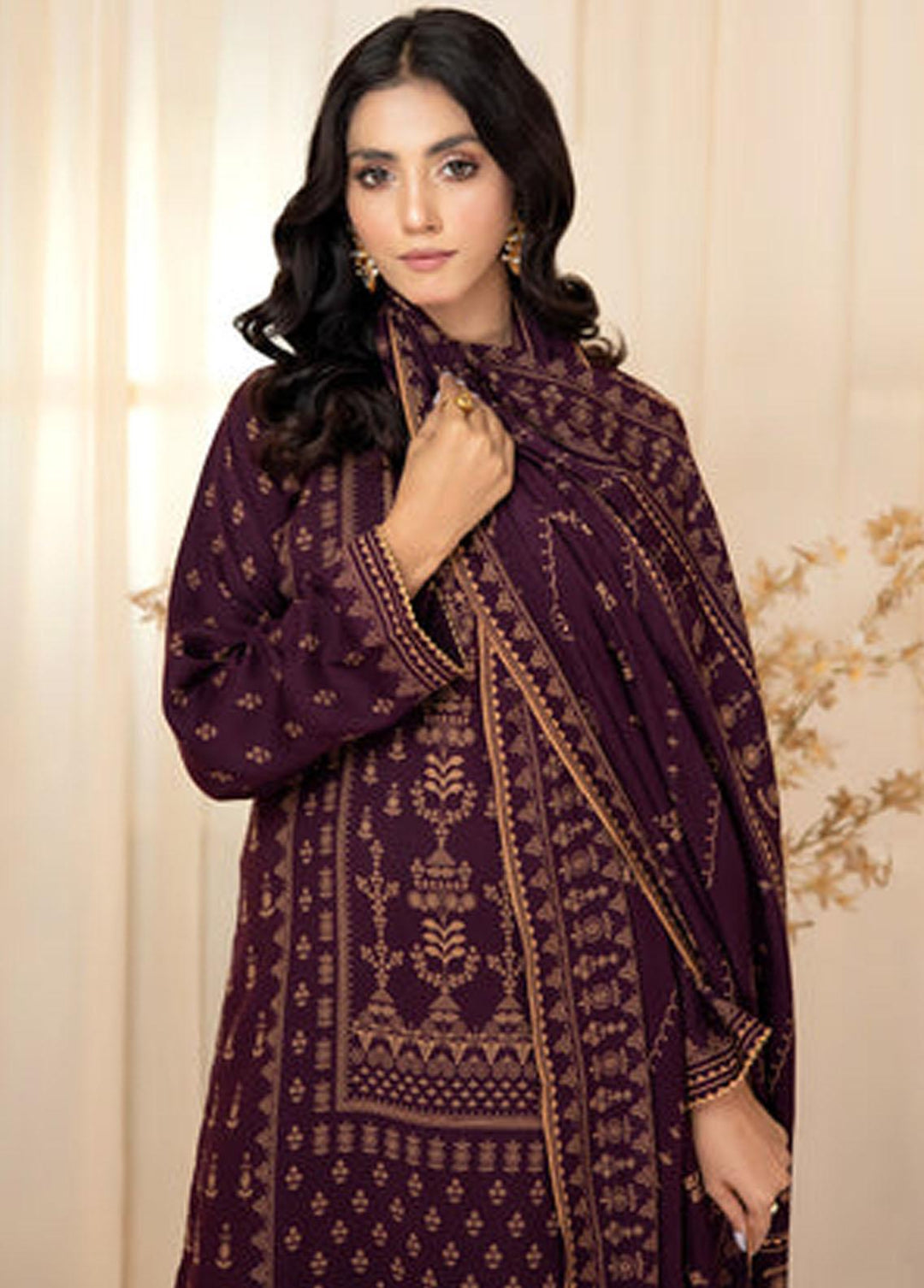 Lakhany Printed Cashmere Wool Suits Unstitched 3 Piece LSM22CV CVC-1003-A - Winter Collection
