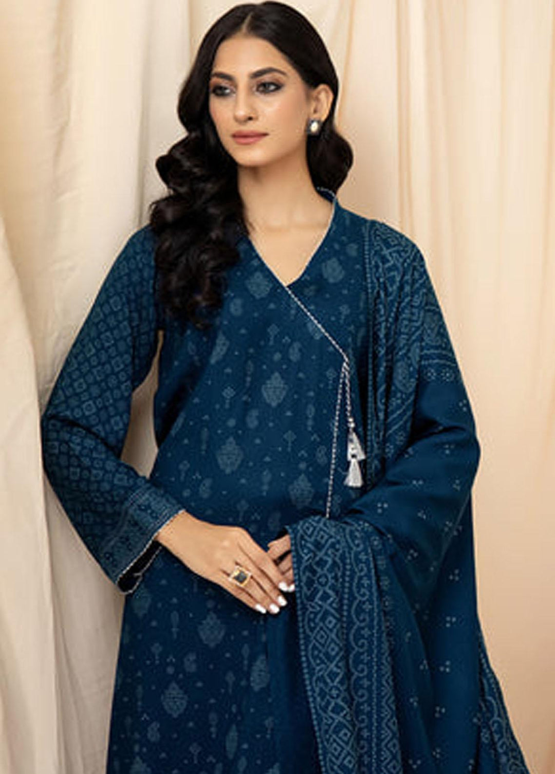 Lakhany Printed Cashmere Wool Suits Unstitched 3 Piece LSM22CV CVC-1005-B - Winter Collection
