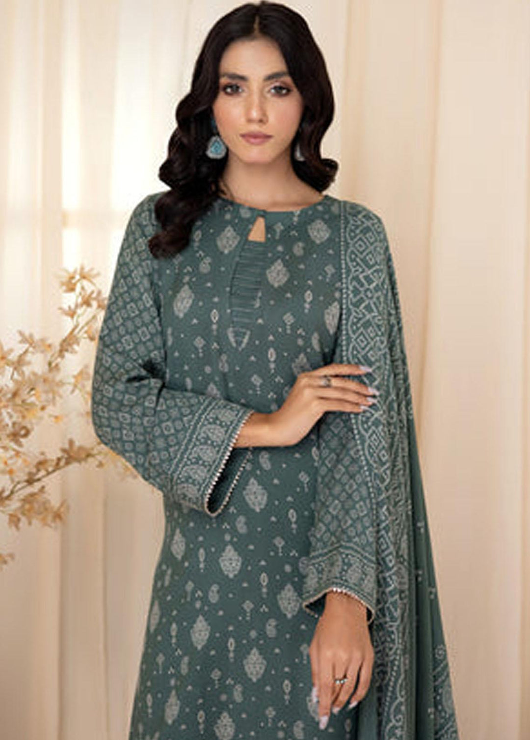 Lakhany Printed Cashmere Wool Suits Unstitched 3 Piece LSM22CV CVC-1005-C - Winter Collection