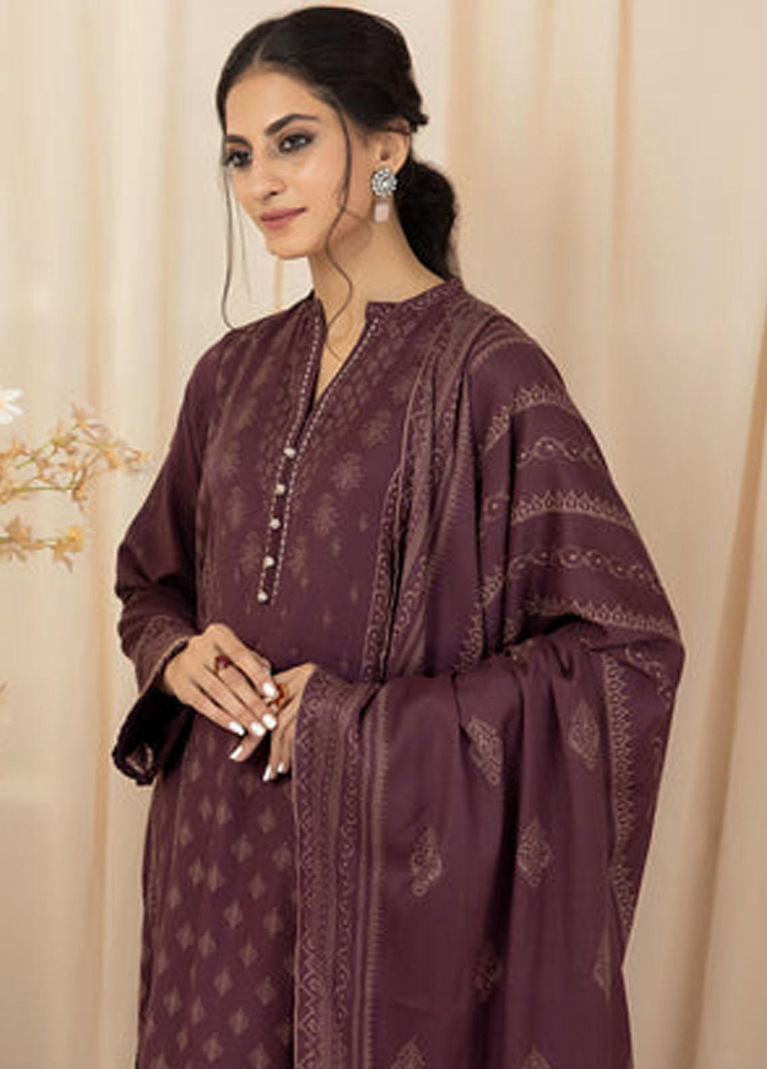 Lakhany Printed Cashmere Wool Suits Unstitched 3 Piece LSM22CV CVC-1008-A - Winter Collection