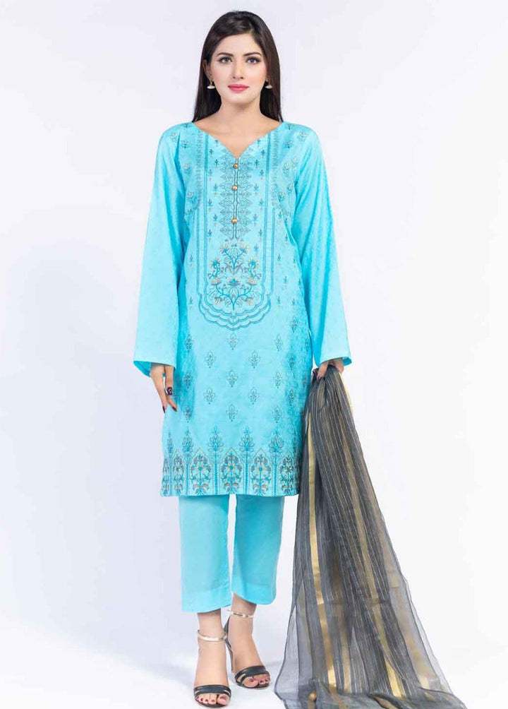 Cyan Embroidered Lawn Suits Unstitched 3 Piece CN21LJ CY-027 - Summer Collection