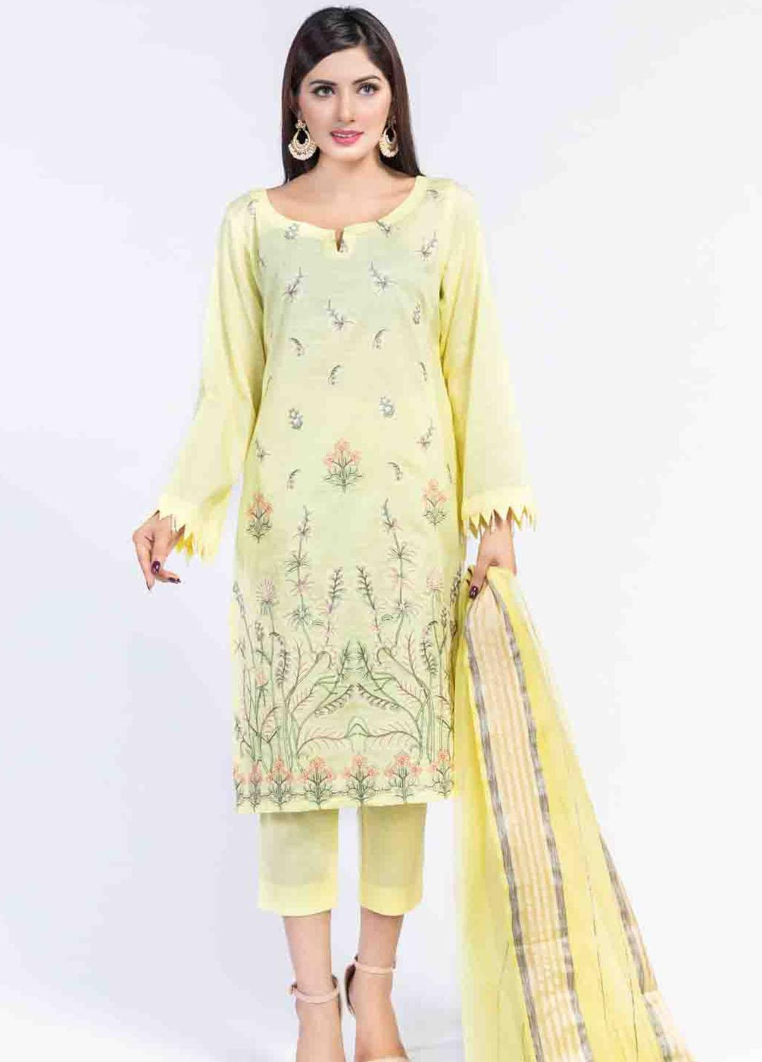 Cyan Embroidered Lawn Suits Unstitched 3 Piece CN21LJ CY-029 - Summer Collection