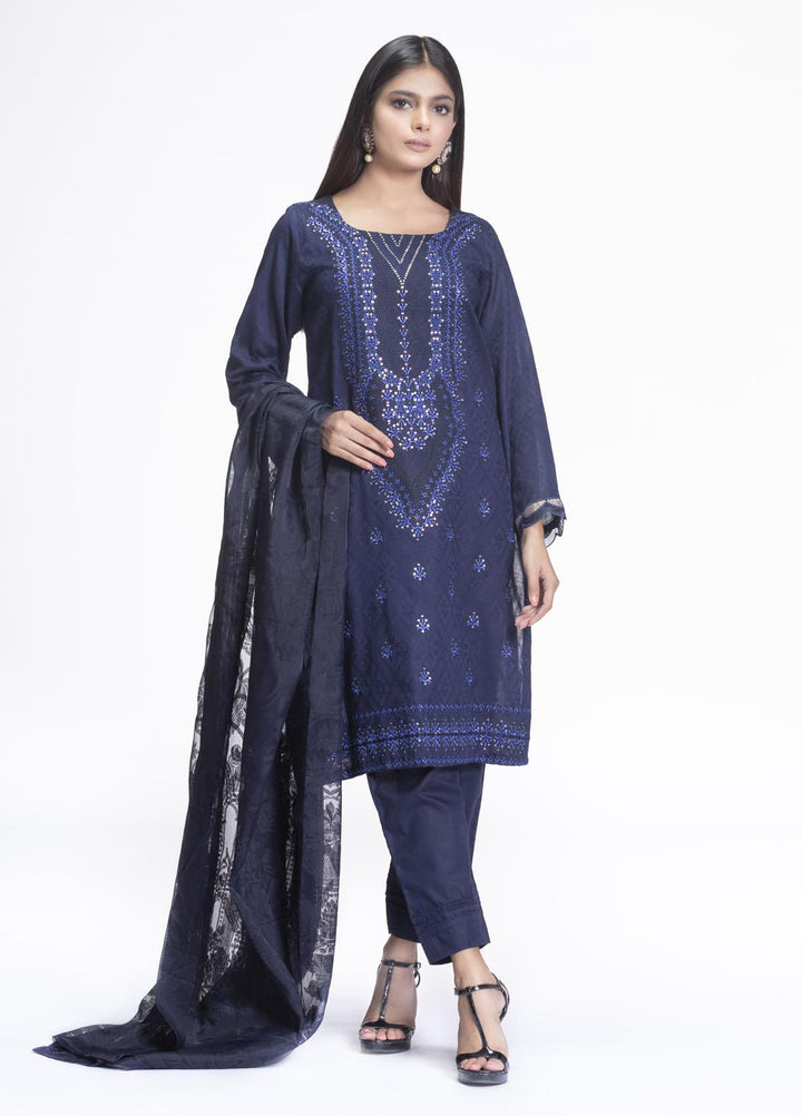 Cyan Embroidered Lawn Suits Unstitched 3 Piece CN21L D-009 - Summer Collection