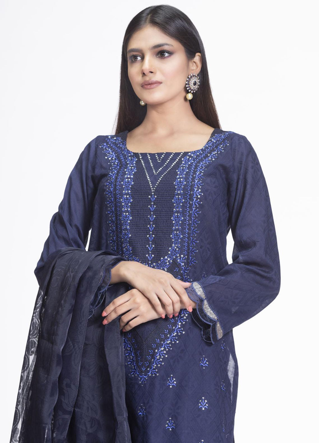 Cyan Embroidered Lawn Suits Unstitched 3 Piece CN21L D-009 - Summer Collection