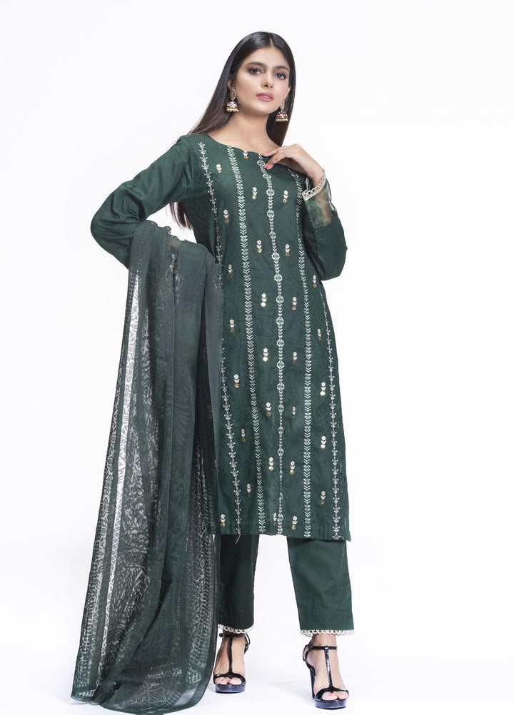 Cyan Embroidered Lawn Suits Unstitched 3 Piece CN21L D-010 - Summer Collection