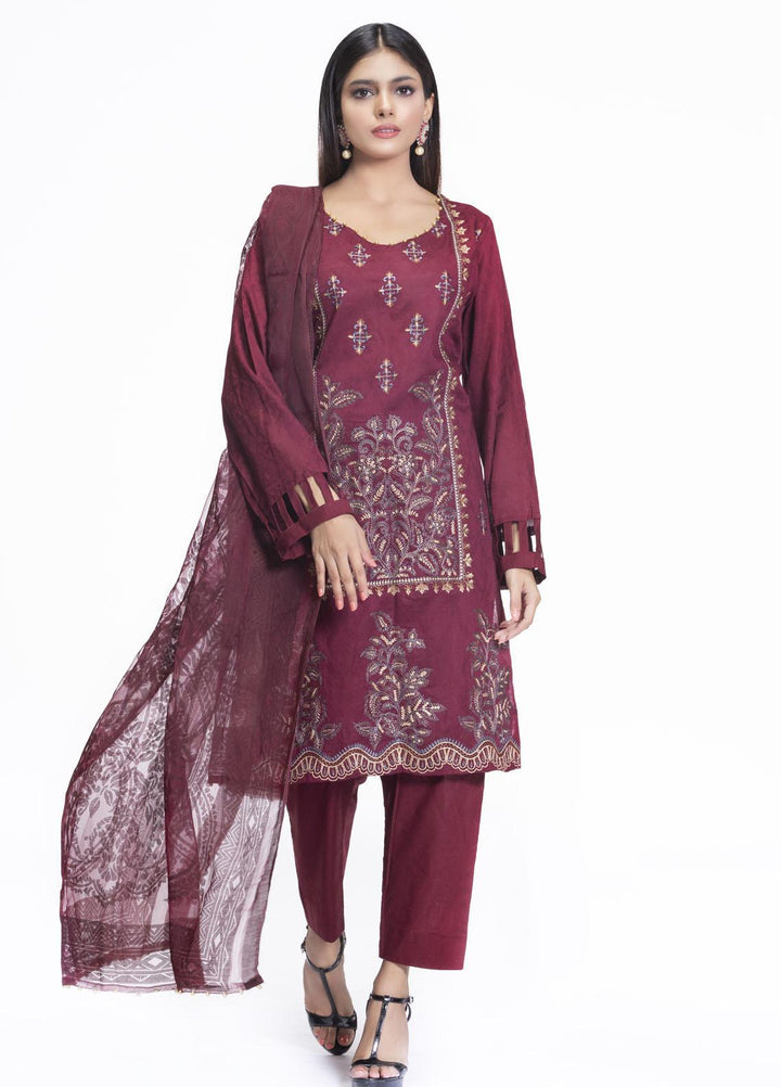 Cyan Embroidered Lawn Suits Unstitched 3 Piece CN21L D-012 - Summer Collection