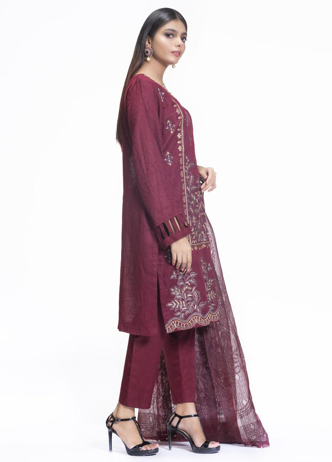 Cyan Embroidered Lawn Suits Unstitched 3 Piece CN21L D-012 - Summer Collection