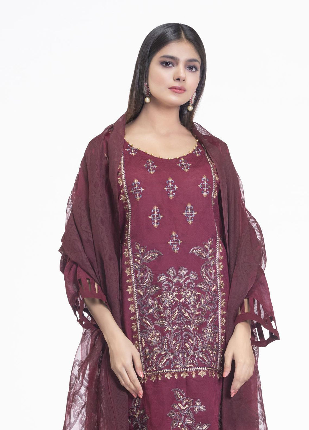 Cyan Embroidered Lawn Suits Unstitched 3 Piece CN21L D-012 - Summer Collection