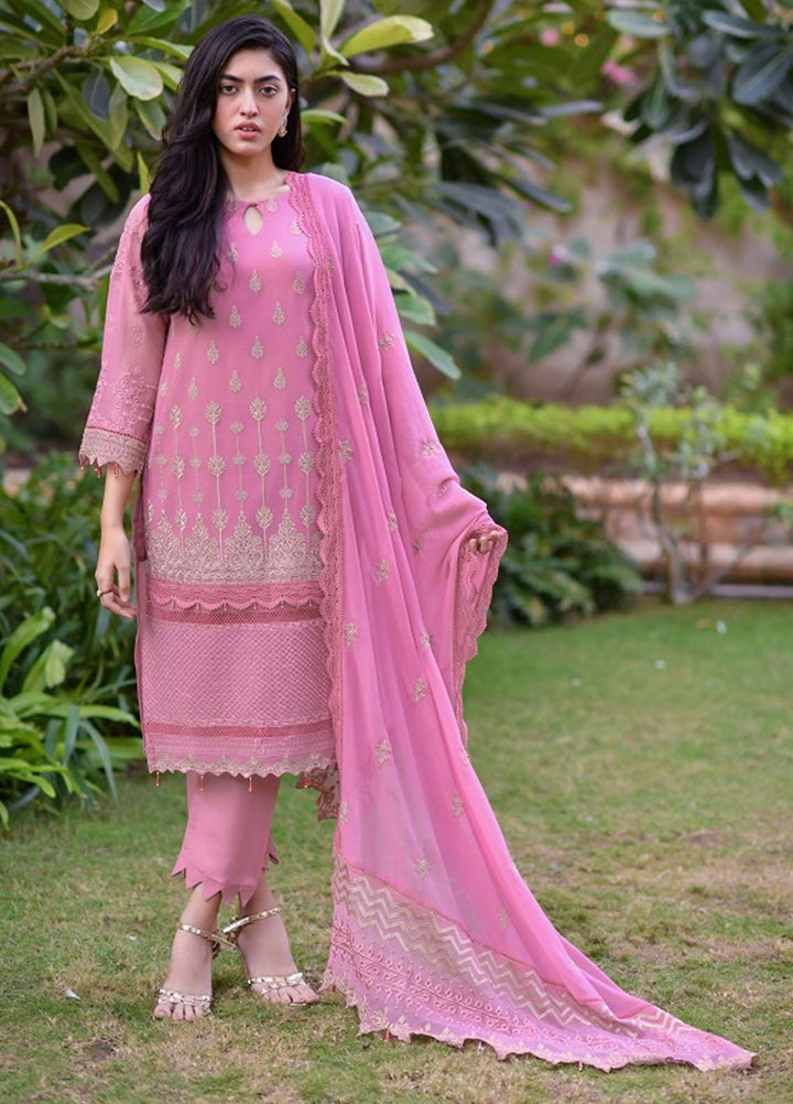 Cyanic Embroidered Chiffon Suits Unstitched 3 Piece CYN22U UN-14 Dusty Rose - Festive Collection