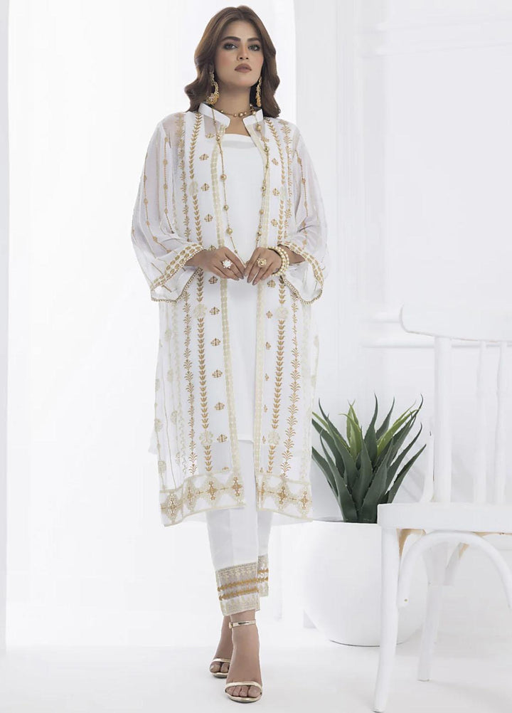 Cyanic Embroidered Chiffon Suits Unstitched 2 Piece CYN23L Snow Drift - Festive Collection