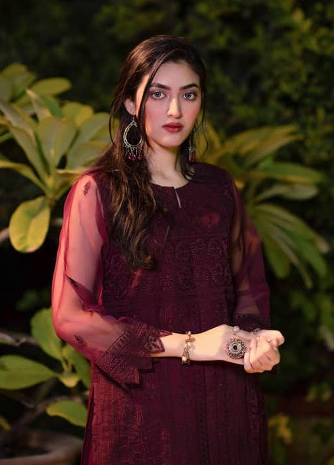 Cyanic Casual Pret  Organza 2 Piece Suit CYN22ZP Crimson