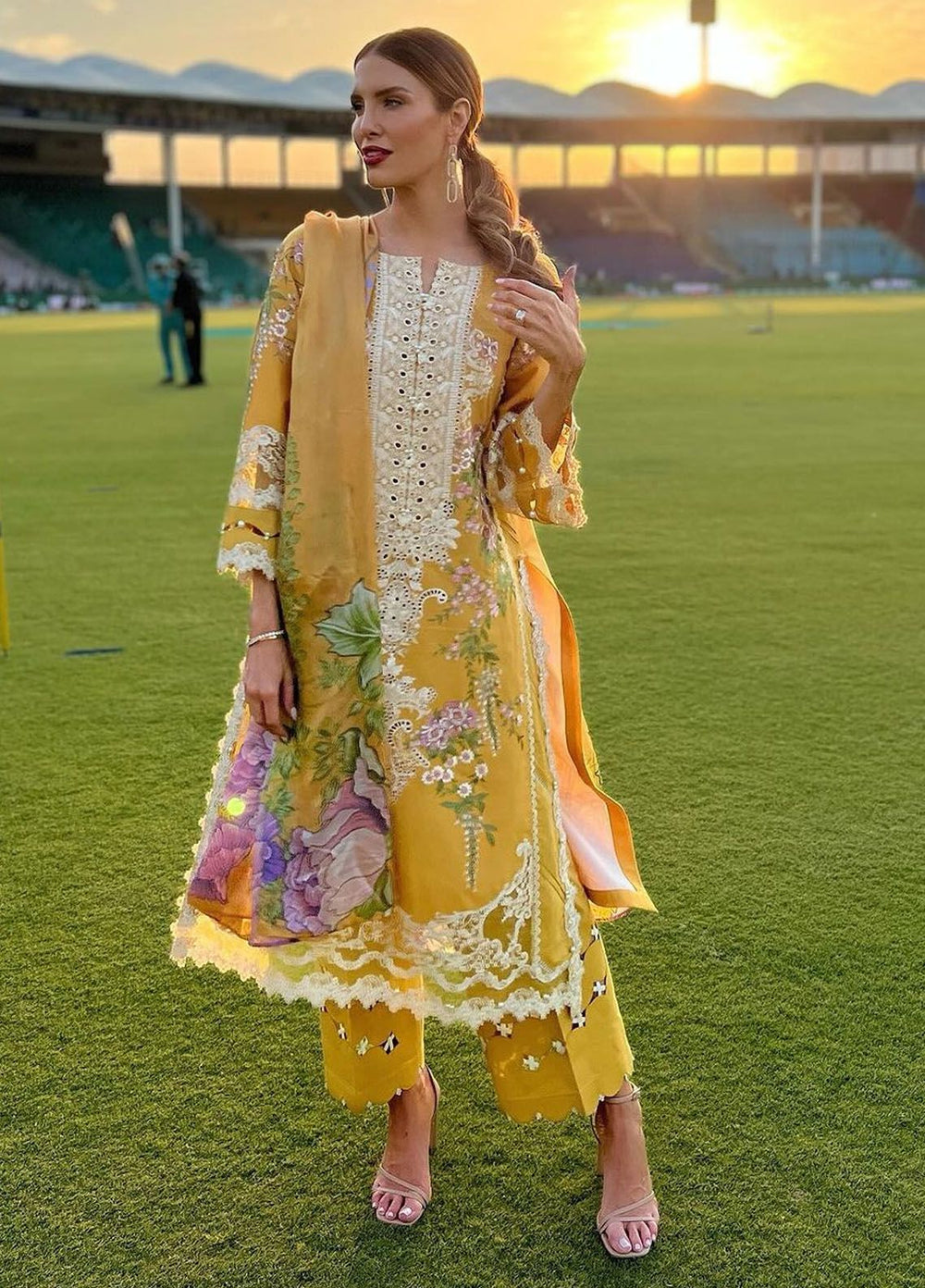 Elaf Embroidered  Suits Unstitched 3 Piece EF24EE D-12A Sona - Summer Collection