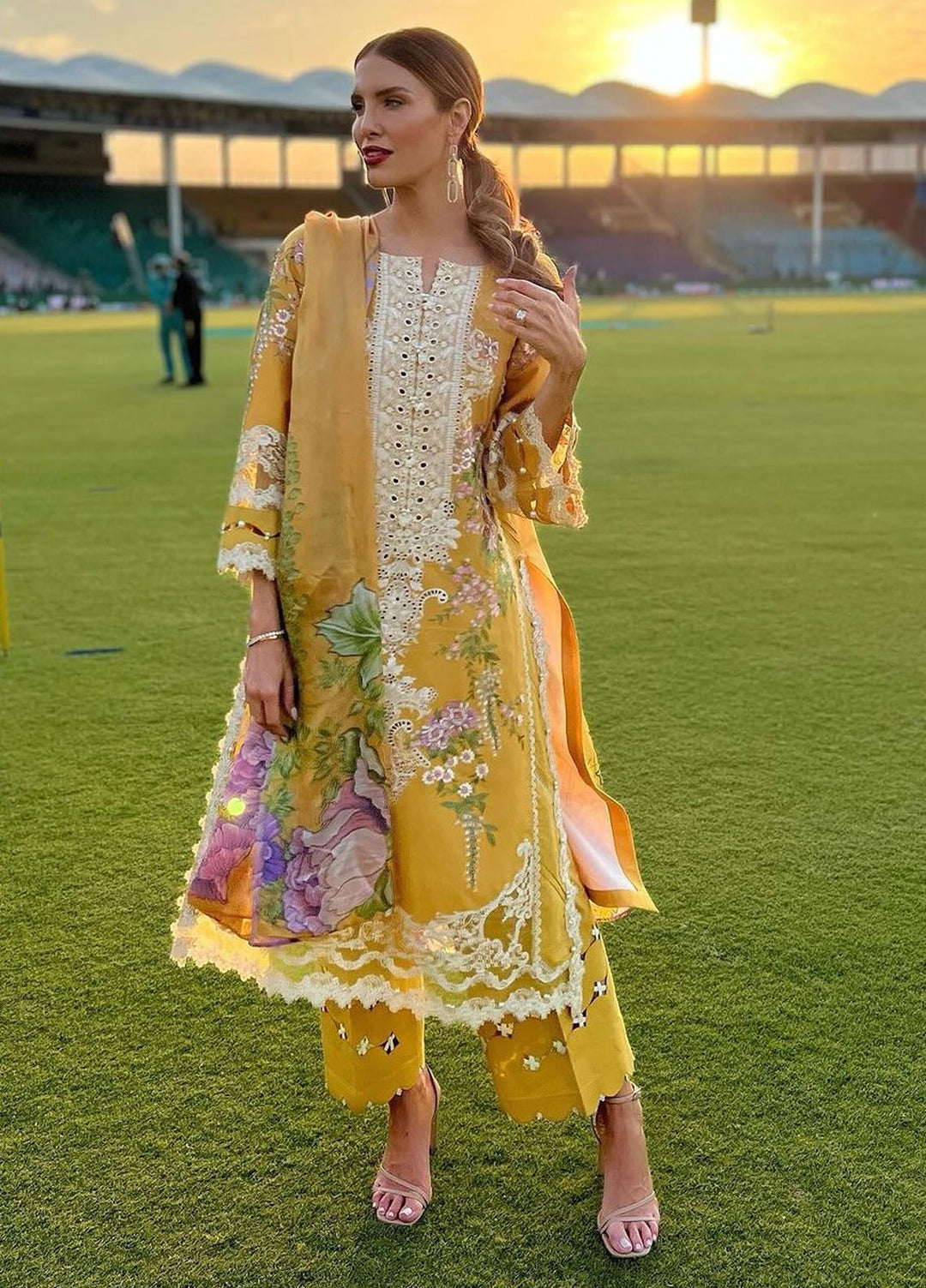 Elaf Embroidered  Suits Unstitched 3 Piece EF24EE D-12A Sona - Summer Collection