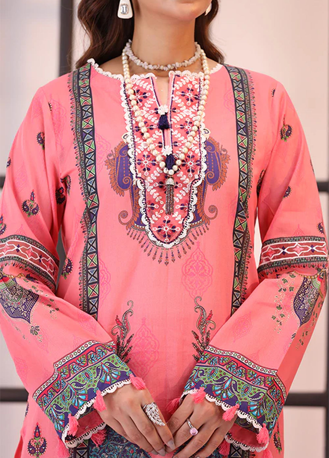 La Elise Women Unstitched Embroidered Lawn 3 Piece Suit 0001204 Gianna - Casual Collection