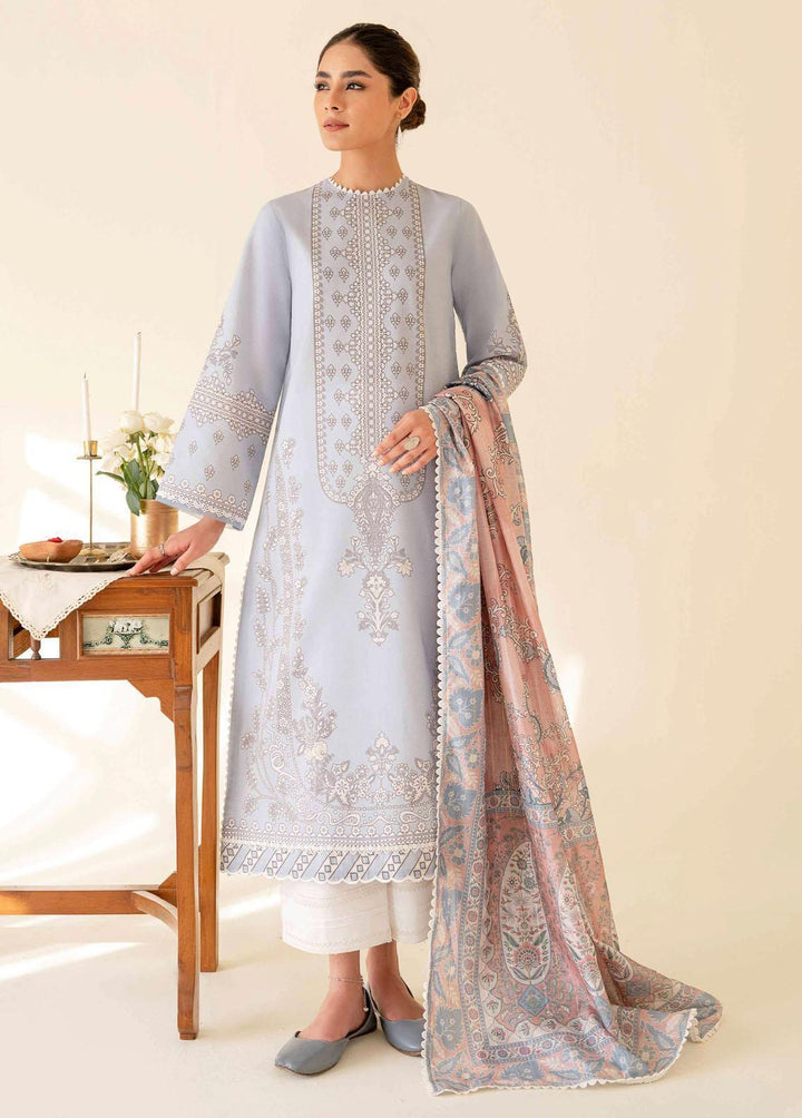 Daffodils By Seran Embroidered Lawn Suits Unstitched 2 Piece SRN23D 01 Sweet Indigo - Summer Collection