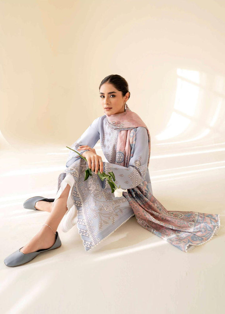 Daffodils By Seran Embroidered Lawn Suits Unstitched 2 Piece SRN23D 01 Sweet Indigo - Summer Collection