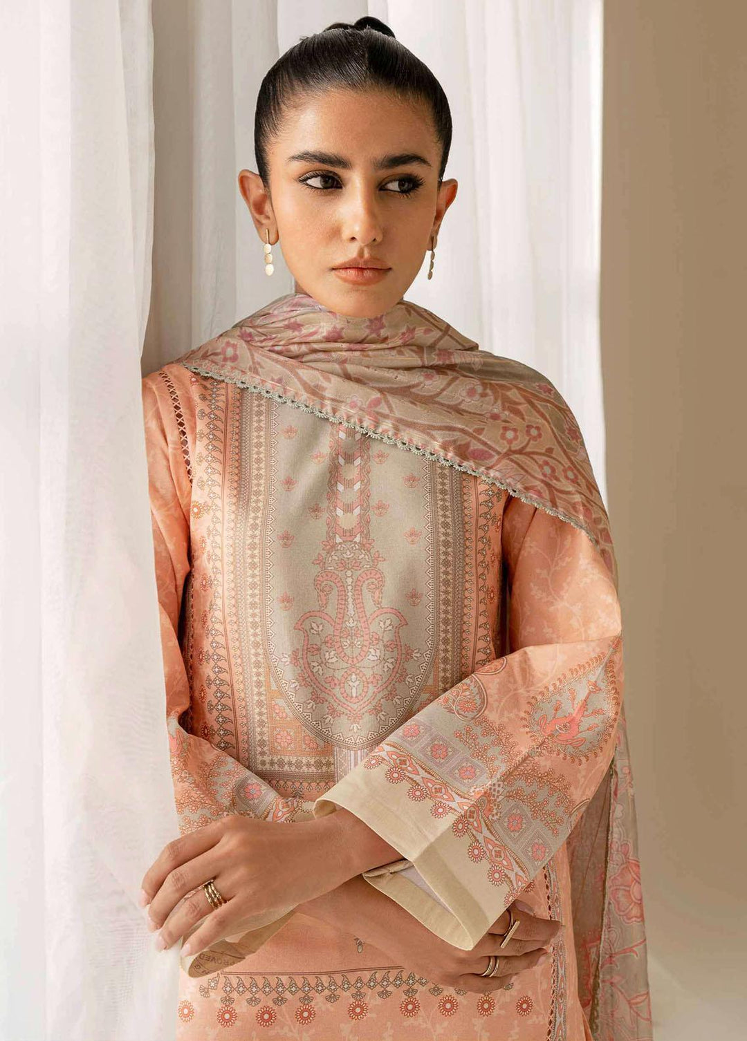 Daffodils By Seran Embroidered Lawn Suits Unstitched 2 Piece SRN23D 02 Aster - Summer Collection
