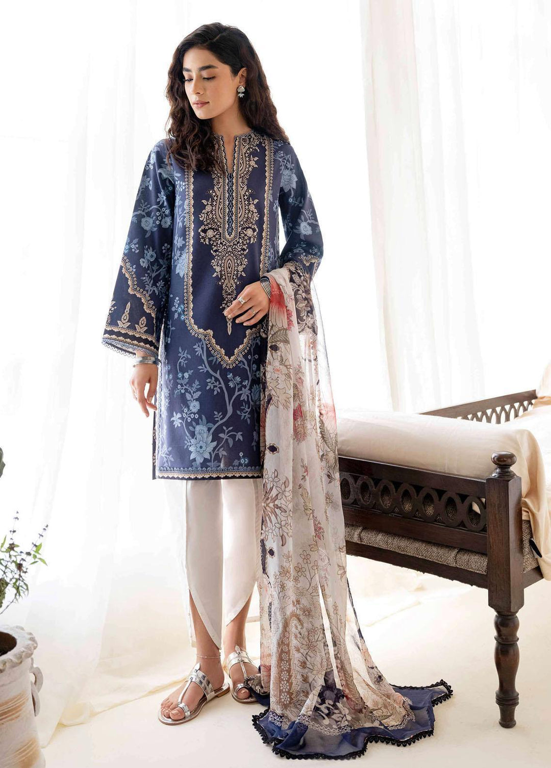 Daffodils By Seran Printed Lawn Suits Unstitched 2 Piece SRN23D 03 Poppy - Summer Collection