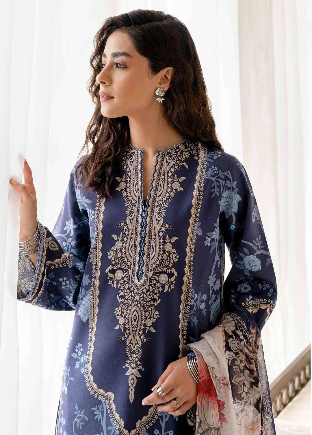 Daffodils By Seran Printed Lawn Suits Unstitched 2 Piece SRN23D 03 Poppy - Summer Collection