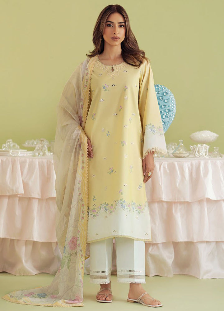 Daffodils by Seran Embroidered Lawn Suits Unstitched 2 Piece SN25DL D-01 Izzy - Summer Collection