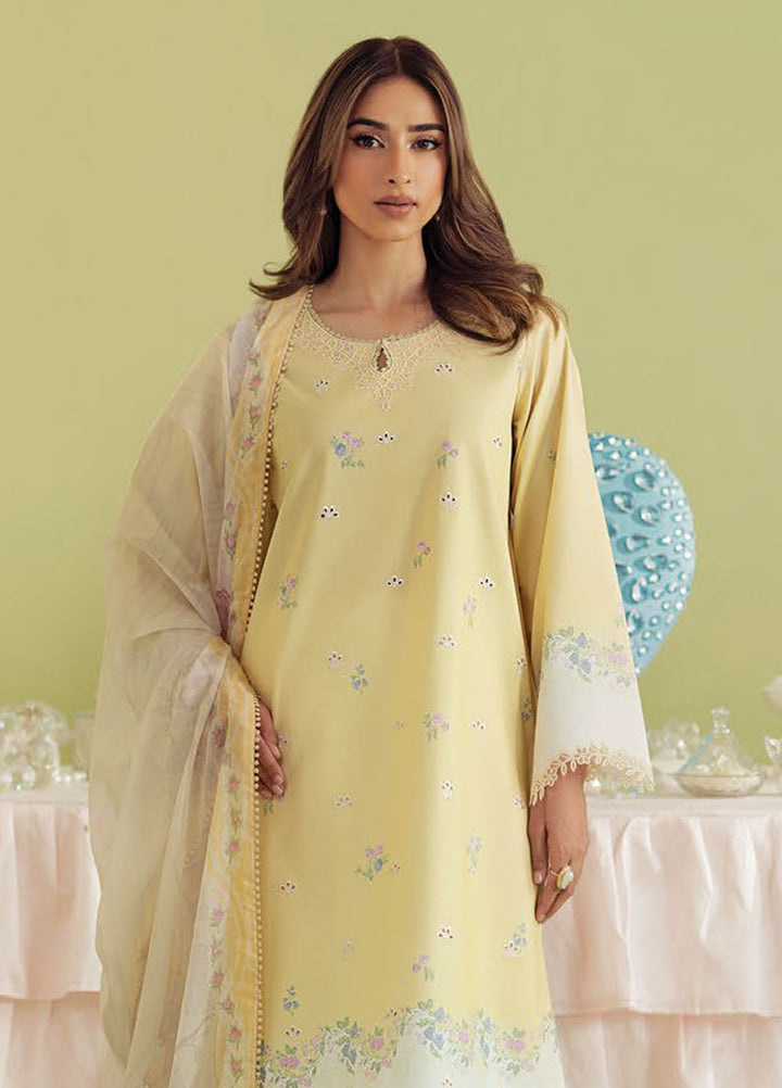 Daffodils by Seran Embroidered Lawn Suits Unstitched 2 Piece SN25DL D-01 Izzy - Summer Collection