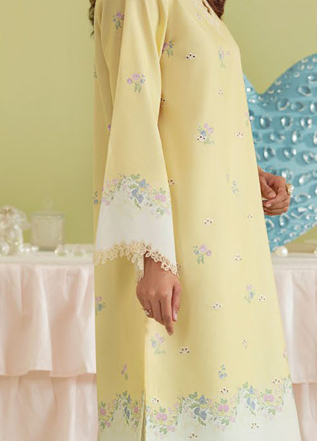 Daffodils by Seran Embroidered Lawn Suits Unstitched 2 Piece SN25DL D-01 Izzy - Summer Collection