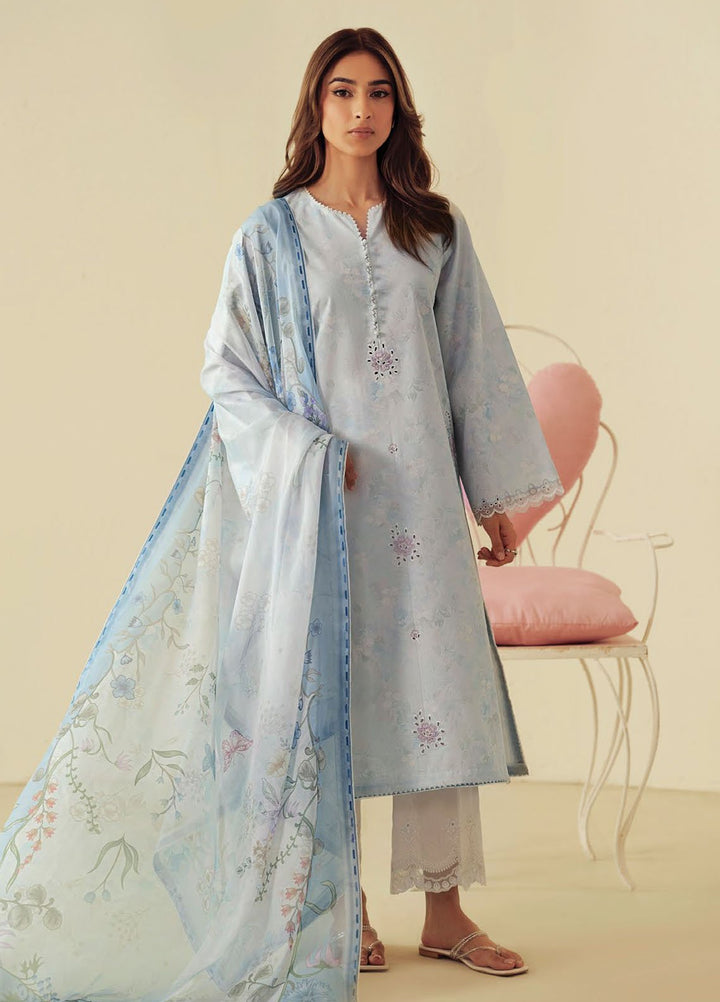 Daffodils by Seran Embroidered Lawn Suits Unstitched 2 Piece SN25DL D-02 Skylar - Summer Collection
