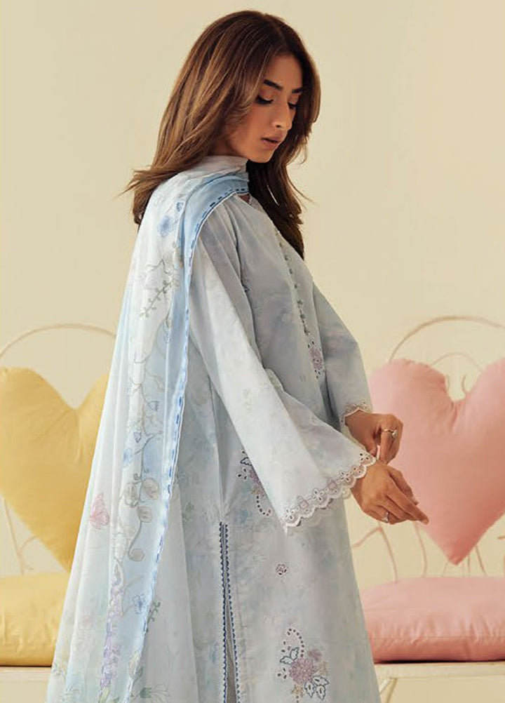 Daffodils by Seran Embroidered Lawn Suits Unstitched 2 Piece SN25DL D-02 Skylar - Summer Collection